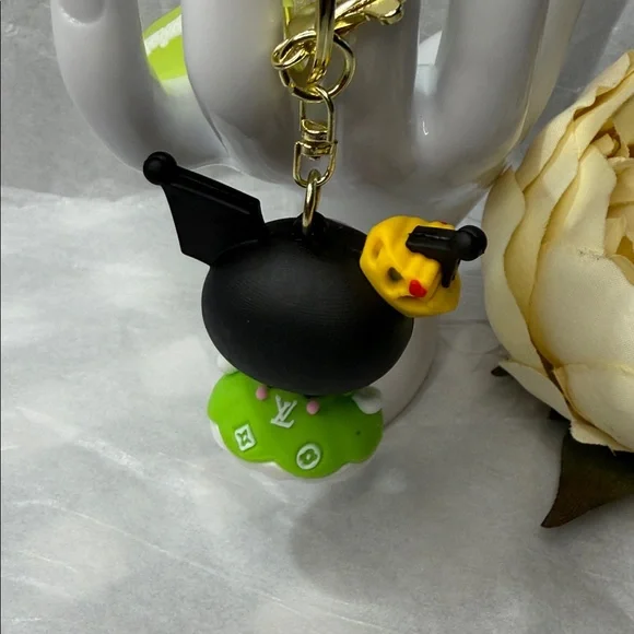 Cute Kuromi Keychain In Monogram Print - Picture 3 of 6
